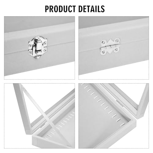 Vicoter Velvet Necklace Display Jewelry Tray 20 Hook Necklace Tray Necklace Pendant Jewelry Tray for Women and Girls - color: Grey, size: 20 Hook