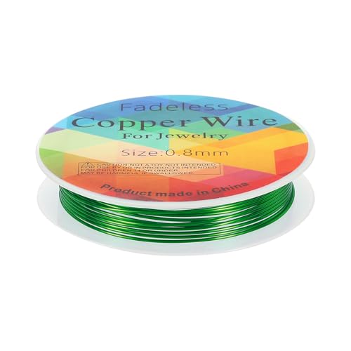 HARFINGTON 5ft Jewelry Wire, 18 Gauge (1mm) Brass Craft Soft Metal Tarnish Resistant Copper Beading Wire for Jewelry Making Supplies Crafting, Green - color: Green, size: 18 Gauge x 5ft