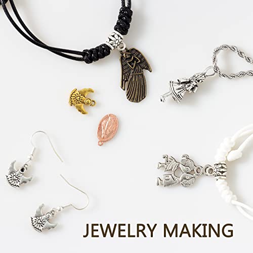 stino 100g Metal Pendant Charms for Jewelry Making, Bulk Silver & Gold Plated Charms for Braclet Necklace Crafts, Animal Plant Flower Pet and so on - color: Character Mixed Color