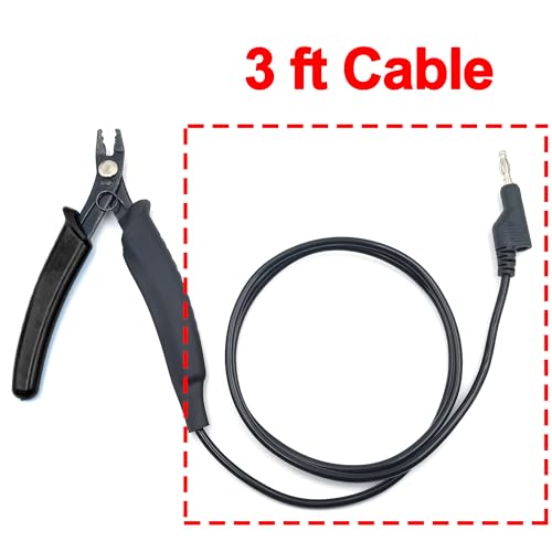 Grounded Plier, Precise Control Unleash Unrivaled Precision for Fine Chain Welding, 3ft Cable Secure Connection, Ideal for Permanent Jewelry Fine Chain Welding, Black