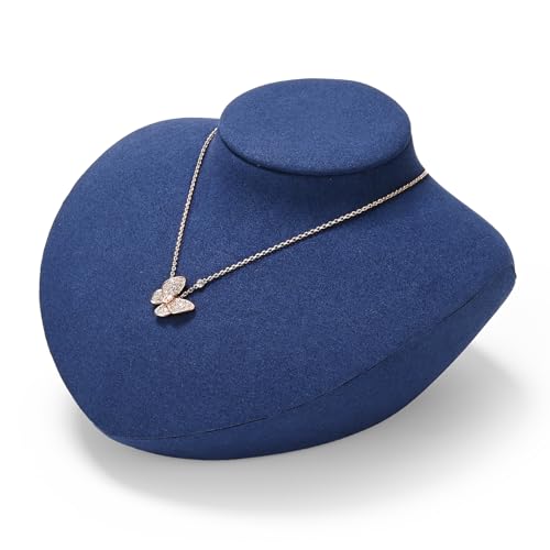 Microfiber Jewelry Bust Display Necklace Pendant Small Jewelry Necklace Display Stand for Showcase(Blue) - color: Blue