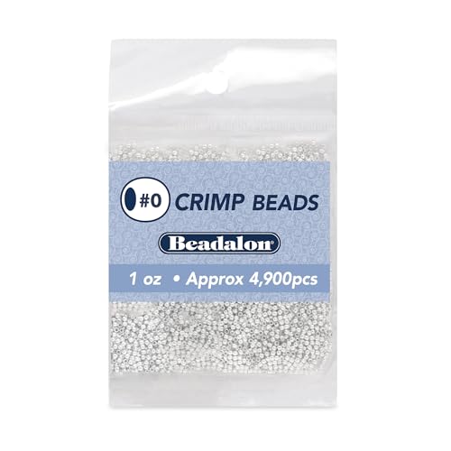 Beadalon Crimp Beads, Size #0, Silver Plated, 1 oz, Approx. 4,900 pc - color: Silver, size: Size #0, 4,900 pc