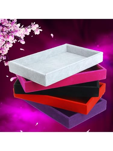 Velvet Jewelry Tray, Stackable Design, Drawer Insert, Multi-Compartment Storage, for Necklace Bracelet Ring Watch Organizing (Purple) - color: Purple