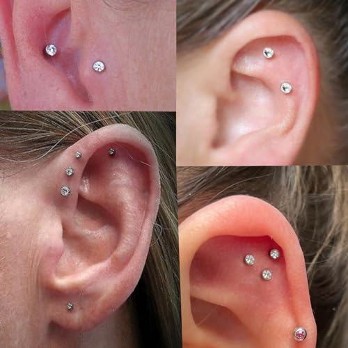 QWALIT Piercing Taper Threadless Insertion Tool - Titanium Labret Pin 16g, 18g, 20g - color: F11 - Silver Thin 20g