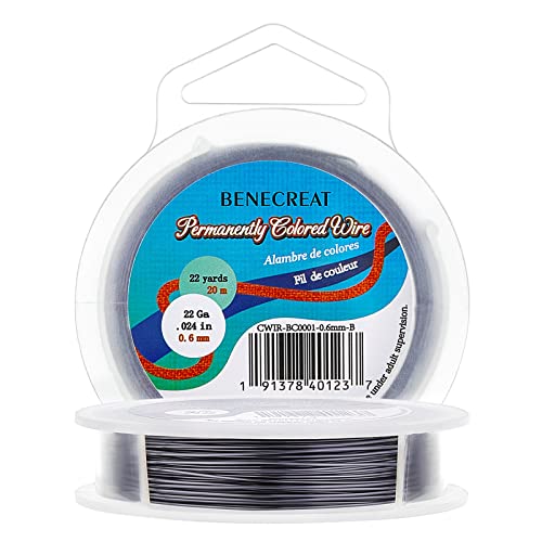 BENECREAT 22 Gauge Copper Wire Tarnish Resistant Gunmetal Craft Wire for Beading Jewelry Making, 66 Feet/22 Yard - color: Gunmetal, size: 22-Gauge(66-Feet/22-Yard)