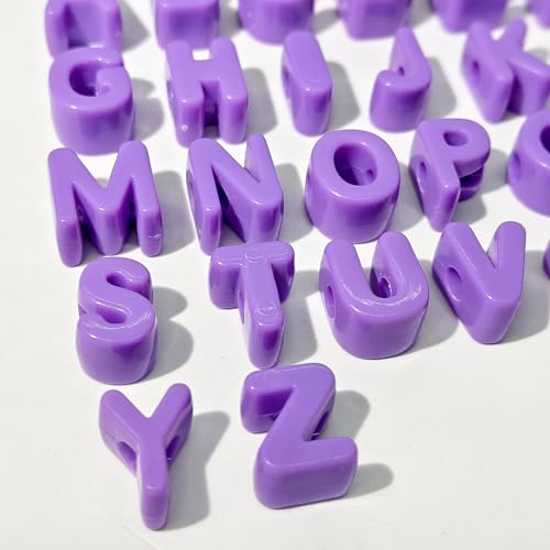 26PCS Large 6mm Hole Letter Beads, 20mm Acrylic Beads A to Z,for DIY Jewelry Making Kit Friendship Bracelet Key Chain and Bag Charms (26 A to Z Purple) - color: 26 A to Z Purple
