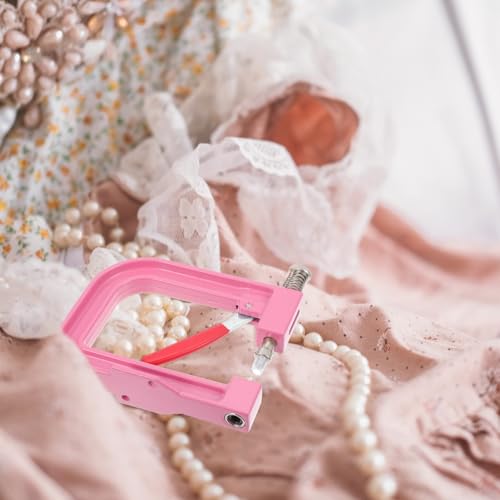 Wakauto Pink Craft Beads & Rivet Setting Machine Tool Kit - 1 Set Fixing Machine for Clothing, Handbags, Accessories, DIY Crafts with Easy Operation