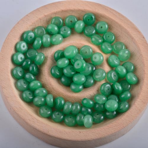 Rondelle Beads for Jewelry Making 5x8mm Natural Stone Beads 1 Strand 15.5inch Lentil Spacer Beads Rondelle Gemstone Bead Semi-Precious Stone Bead for Bracelet Necklace Crafts Green Aventurine - color: Green Aventurine Stone Beads