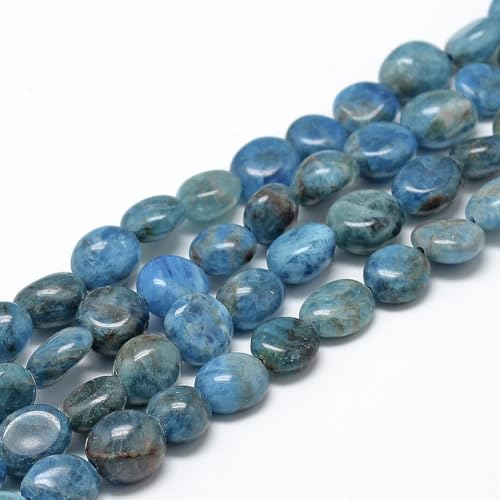 30-45Pcs/Strand Natural Apatite Beads 15.7" Irregular Nuggets Stone Beads 8-15mm Gemstones Loose Spacer Bead for DIY Bracelet Necklace Jewelry Making Crafting - color: Apatite
