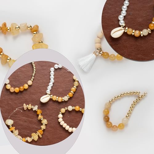 Xylise Jewelry Making Supplies Kit Natural Stone Beads for Irregular Natural Stone with for DIY Craft Bracelet Necklace Earrings for Adults (Topaz) - color: Topaz