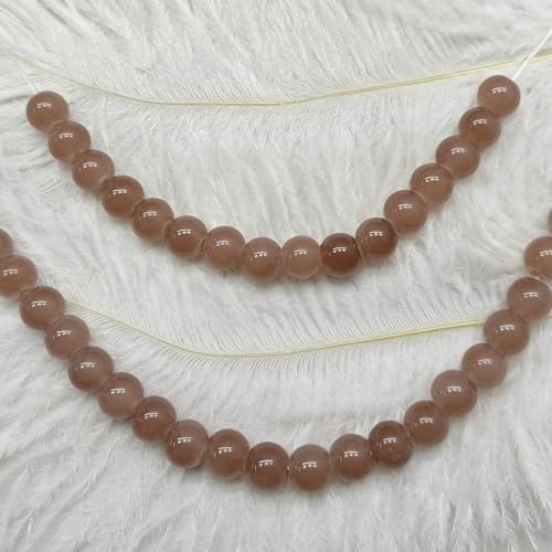 200PCS Glass Beads 8mm Glass Beads for Bracelets Necklaces Jewelry Making DIY Crafts (Coffee) - color: 6Coffee