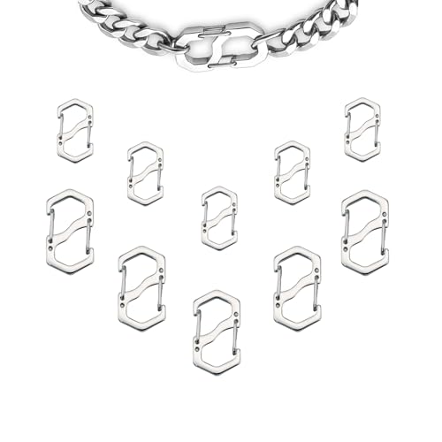 Double Opening Lobster Clasp,Sliver Bracelet Clasp Charm Clasp,Chain Shortener,Necklace Connectors for Multiple Necklaces - 10 Pack - size: Sliver