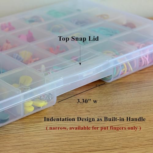 3 Pack Fixed 32 Grids Clear Plastic Storage Box, Transparent Organizer Container Case for Bead, Button, Jewelry, Diamond, Craft Supplies, Small Parts, Sewing Kit, DIY Accessories