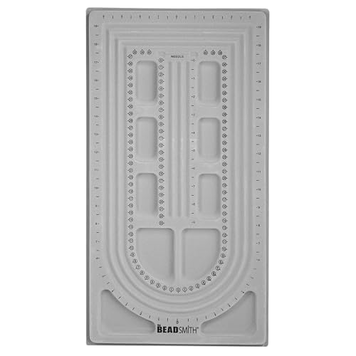 The Beadsmith Bead Board, Grey Flocked, 3 U-Shape and 3 Straight Channels, 10 x 18.5 inches, Design Boards for Creating Bracelets, Necklaces and Other Jewelry - size: 40" - 3 Channel
