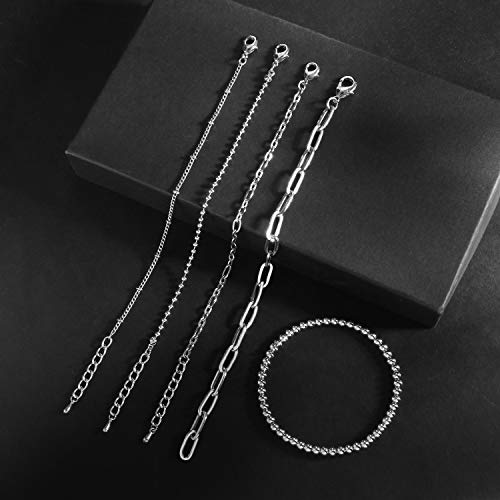 Waterproof Gold Chain Bracelet For Women Non Tarnish,14K Gold Plated Link Dainty Bracelets Stake Layered Bracelet Set Hypoallergen Gold Jewelry - color: Style-3
