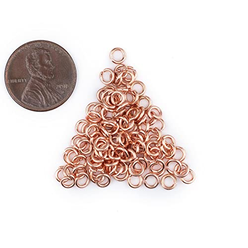 The Bead Chest Copper 4mm Round Open Jump Rings, Pack of 100 - color: Copper, size: 4mm