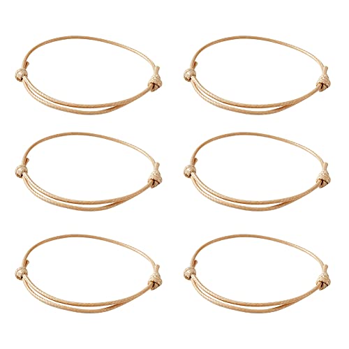 Cheriswelry 50pcs Adjustable Bracelet Making Korean Waxed Polyester Cord Bracelet Friendship Bracelet String Inner Diameter 40~70mm Beige for Women Men Jewelry Making Supplies - color: Beige