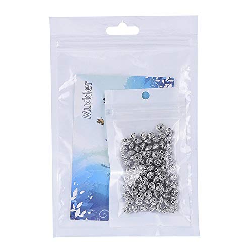 April Ya 100 Pieces 6 mm Antique Silver Spacer Beads European Style Beads for Jewelry Making