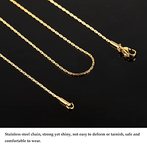 UMAOKANG Gold Plated Stainless Steel Chains for Jewelry Making, Thin Cable Snake Jewelry Chain Bulk Men and Women Necklace Choker Chains (10 Pack, 18 Inch) - color: Gold, size: 18 Inch