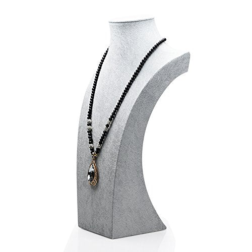Oirlv Velvet 3-Dimensional Jewelry Stand Necklace Pendant Chain Jewelry Bust Display Holder (H13.39) - size: H13.39"