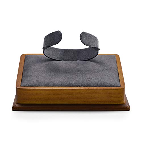 Oirlv Solid Wood Jewelry Display Stand Square Bracelet watch bangle Holder Showcase Jewelry Organizer Display Stand (Grey) - color: Grey Bracelet Holder