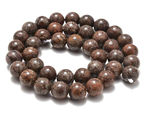 AD Beads Natural Gemstone Smooth Round Loose Beads 15“ 6mm 8mm 10mm (6mm, Coffee Jasper) - color: Coffee Jasper, size: 6mm