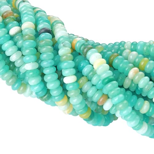 2x4MM 150PCS Amazonite Tube Rondelle Abacus Disk Spacer Loose Beads for Jewelry Making - color: Amazonite, size: 2x4mm abacus-shaped