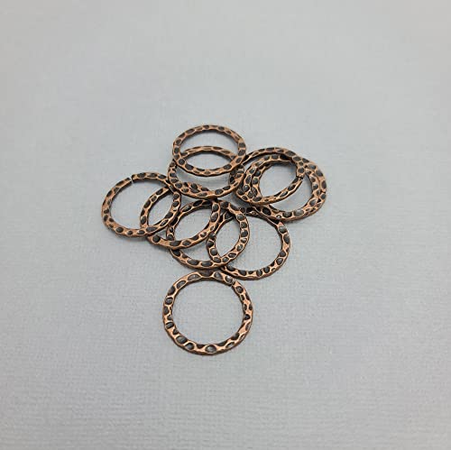 FS Brand Hammered Linking Ring-10Pcs. (Antiqued Copper) - color: Antiqued Copper