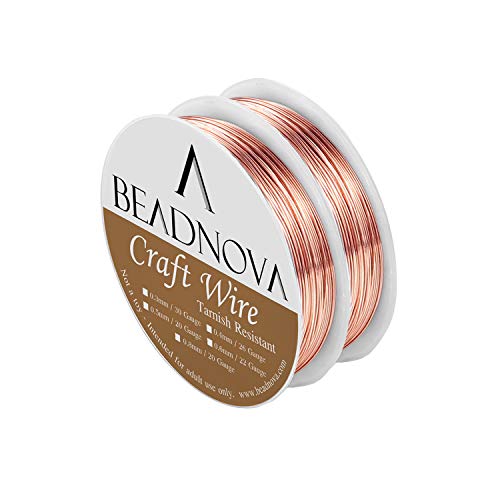 BEADNOVA 20 Guage Copper Wire Jewelry Wire Tarnish Resistant for Jewelry Making (Copper, 20 Guage 6m) - size: 0.8mm