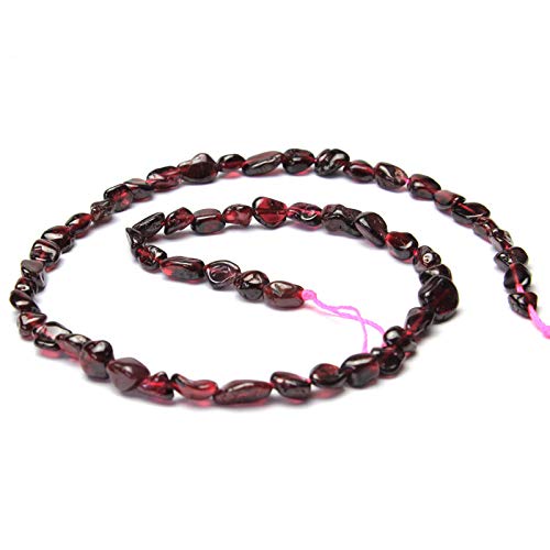 MJDCB Natural Irregular Shape Stone Beads 4-8mm Red Garnet Gemstone Energy Crystal for Jewelry Making Bracelet Necklace - color: Garnet