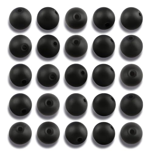 100Pcs 10mm Matte Black Onyx Agate Beads for Jewelry Making, Natural Round Loose Gemstone Stone Bead for Necklace Bracelets, Crafts for Adults with Crystal Stretch Cord - color: Black Onyx Agate, size: 10mm