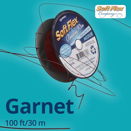 Soft Flex 49 Strand Beading Wire - Medium 0.19 Diameter - 100 Feet Nylon Design Wire - style: Garnet