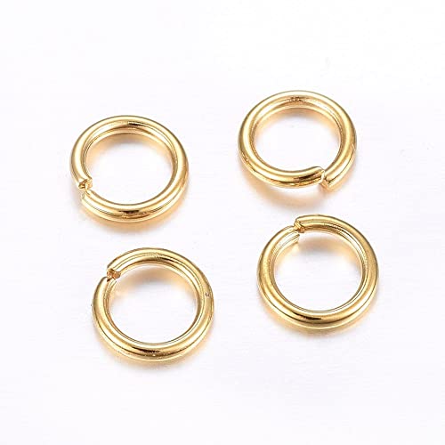 HDSupplies 50 Pieces - 304 Gold Tone Stainless Steel Jump Rings - 8mm - 15 Gauge (1.5mm Thickness) - color: Gold Tone Stainless Steel, size: 8mm / 1.5mm Thick / 15 Gauge