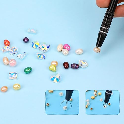 4Pcs 4 Prongs Jeweler's Pick Up Tool, Stainless Steel Piercing Ball Grabber Tools,4-Claw Pick up Tool for Small Parts Grabber for IC Chip Electronic Components Nails Clamping