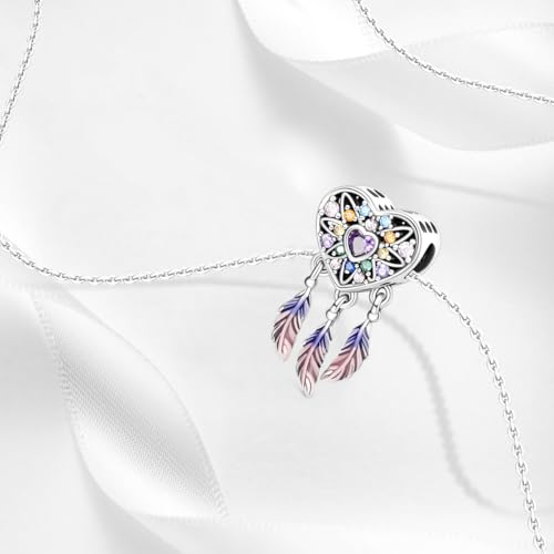 925 sterling silver bracelet necklace pendant, women's jewelry gift, dream catcher net bead pendant, suitable for original bracelets, parties, birthday jewelry gifts - color: KJC817