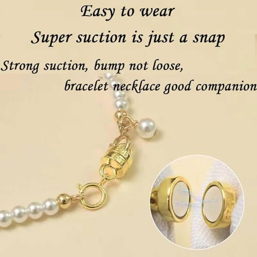 925 Silver Magnetic Necklace Clasp with Lobster Clasp,Magnetic Necklace Clasps and Closures for Bracelet Necklace Extender (5golden+5silvery) - color: 5golden+5silvery