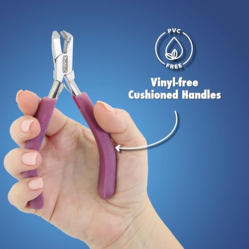 Beadalon Professional Series Tungsten Carbide Jaw Hard Wire Bypass Flush Cutter, Purple Vinyl-Free Grips, Stainless Steel, cuts up to 18 gauge Wire, 5 in - style: Bypass Flush Cutter, Purple
