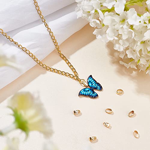 Beebeecraft 100Pcs Necklace Charm Clasp 18K Gold Plated Pinch Clip Clasp Bail Charm Metal Pendant Clasps Connectors Bails for Jewelry Making, 0.16x0.24 Inch Small - color: Golden#4
