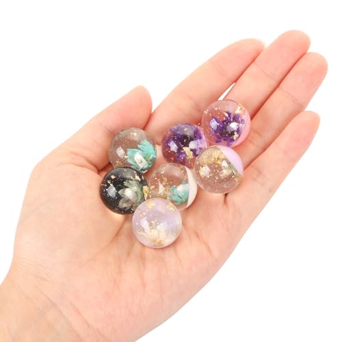 12Pcs Cute Dried Flower Pen Cap Beads for Beadable Pens Colorful Half-Hole Focal Beads for DIY Craft Bracelet Necklace Earrings Keychain Jewelry Making - color: Dried Flower