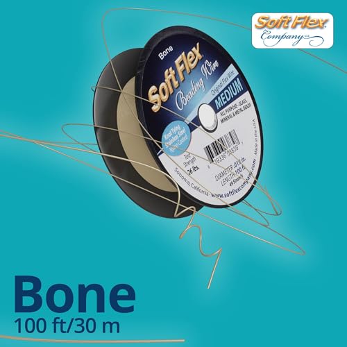 Soft Flex 49 Strand Beading Wire - Medium 0.19 Diameter - 100 Feet Nylon Design Wire - style: Bone