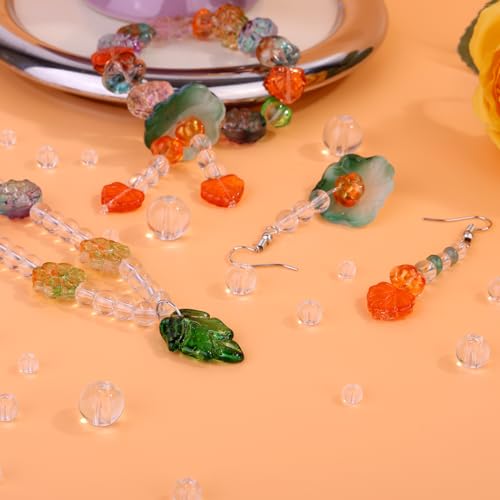476PCS Clear Crystal Round Glass Beads for Jewelry Making, Transparent Glass Spacer Loose Beads for Crafts Bracelets Necklaces Charms Pendants Gifts Presents Friendship - color: Round Glass Beads: Transparent