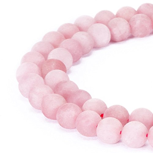 Natural Rose Quartz Stone Beads Pink Round Faced Matte Gemstone Loose Beads for Jewelry Making 2MM 3MM 4MM 6MM 8MM 10MM 12MM (6MM, Rose Matte)