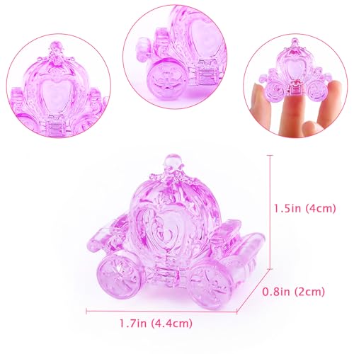 Niceup 33pcs Princess Pumpkin Carriage Figurines 1.7in Acrylic Crystal Princess Diving Toys for Party Favors Pinata Fillers Decorations Cupcake Toppers Girls Craft Trinkets Candy Table Decors - style: Princess Pumpkin Carriage (about 33pcs)