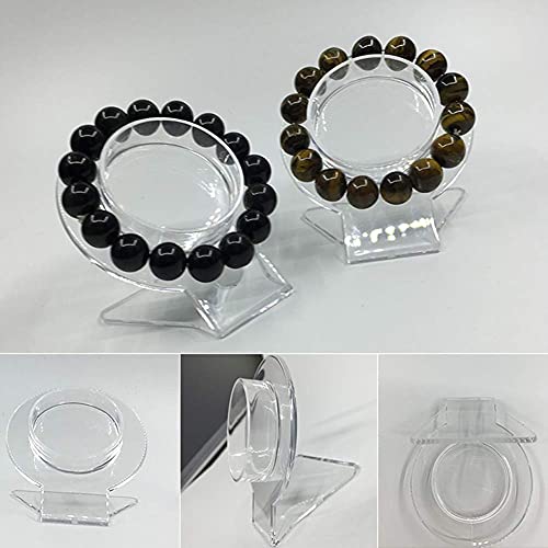 mollensiuer Jewelry Holder, 2 Pcs Clear Acrylic Bracelet Display Stand, Jewelry Organizer Rack, Transparent Shelf Shelves, Clear Jewelry Organizer