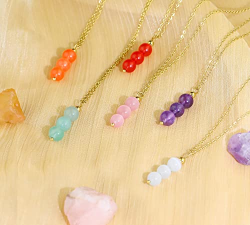 SmileBelle Crystal Necklace, Jade Necklace for Women as Anniversary Birthday Mothers Day Gifts for Women 14k Gold Black Tourmaline as Birthstone Jewelry for Girls Dainty Crystal Jewelry - color: Purple Amethyst