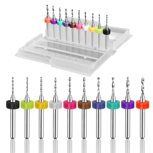 Micro Drill Bit Set, 10pcs Tungsten Drill Bits (1.1-2.0mm) for Jewelry, Models, Crafts, PCB, Hobby & Small Drilling Projects - color: (1.1-2.0) mm drill bit