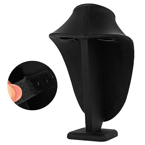 Polmart Modern Necklace Display Bust (Black Leatherette, 11 ½”H) - color: Black Leatherette, size: 11 ½”H