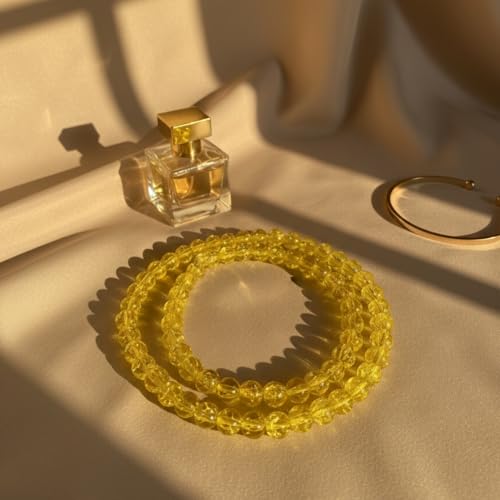 DandS ltd Crackle Lampwork Glass Beads for Jewelry Making, Yellow, Vibrant DIY Bracelets, Necklaces, Earrings, Beading Supplies & Craft Kits for Handmade Jewelry, 80pcs 0.39 inch (10mm), #J250-10 - color: Yellow