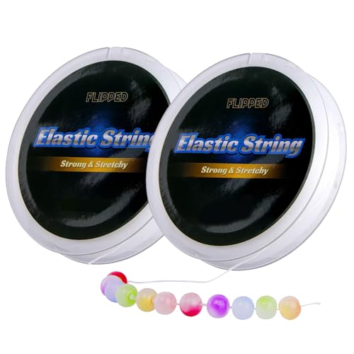 Bracelet String，1mm Elastic String 100m/328ft Elastic Cord Crystal Stretch Bead String Cord for Bracelet, Beading and Jewelry Making(2 Pack) - style: White/100m&328ft