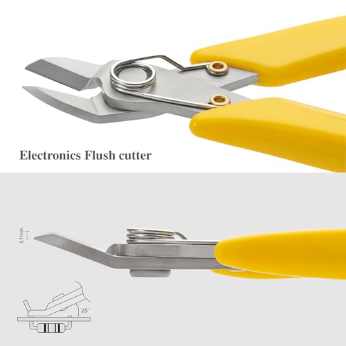 KATA 2Pack Micro Wire Cutters For Electronics Flush cutters, 6 Inch Precision Micro Cutters for Cut Precision Electronics, Jewelry, Soft Copper Wire, Cables - color: 2 Pack 6 Inch Micro